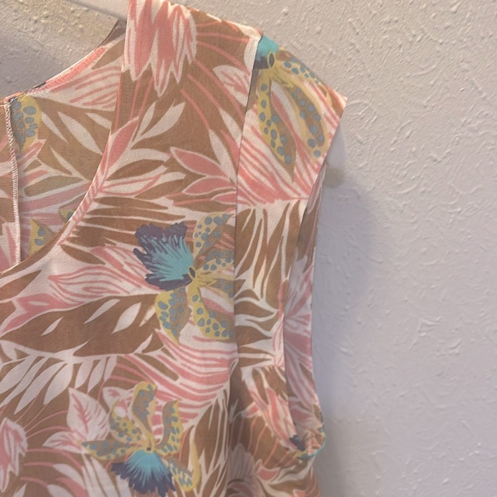 Cabi Tropical Orchid Parlor Blouse Top Style #5216 Women’s Size Medium - Picture 5 of 9